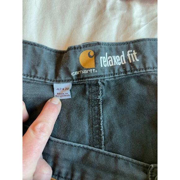 Carhartt mens relaxed fit 42x30 gray workwear pants utility duck canvas durable - Picture 4 of 4